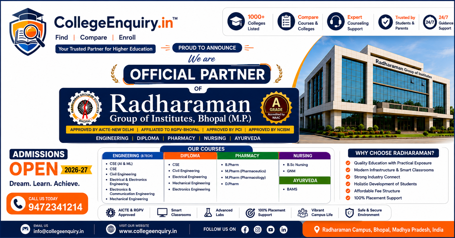 Official Partner of Radharaman Group of Institutes 