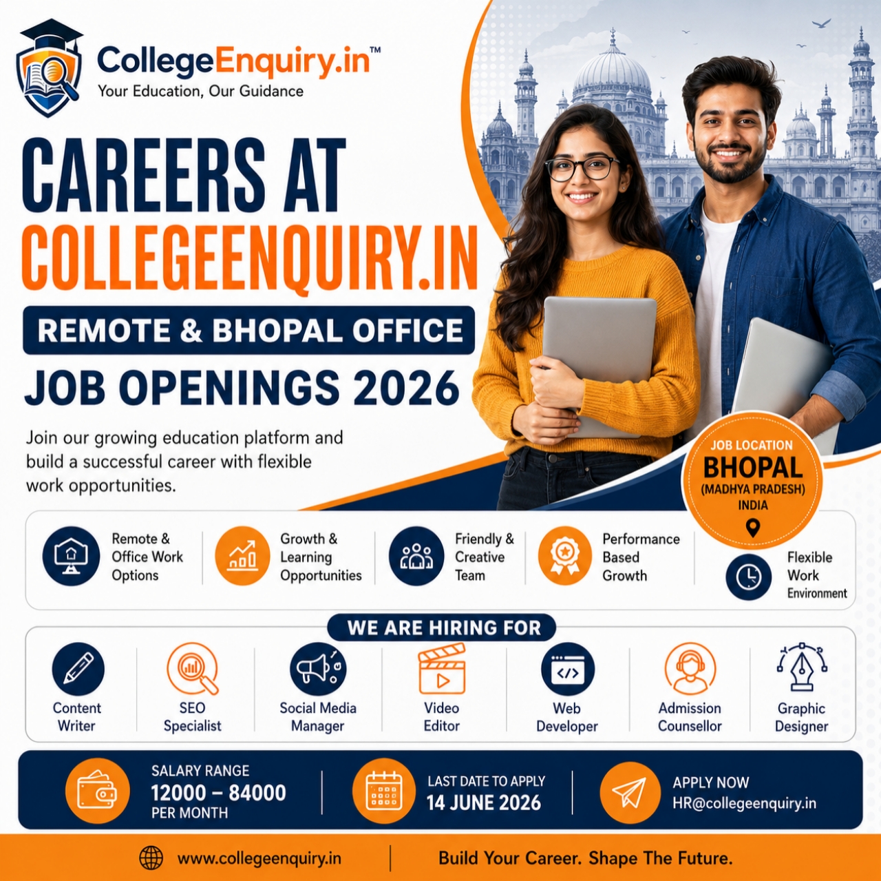 Careers at CollegeEnquiry.in | Remote & Bhopal Office Job Openings 2026