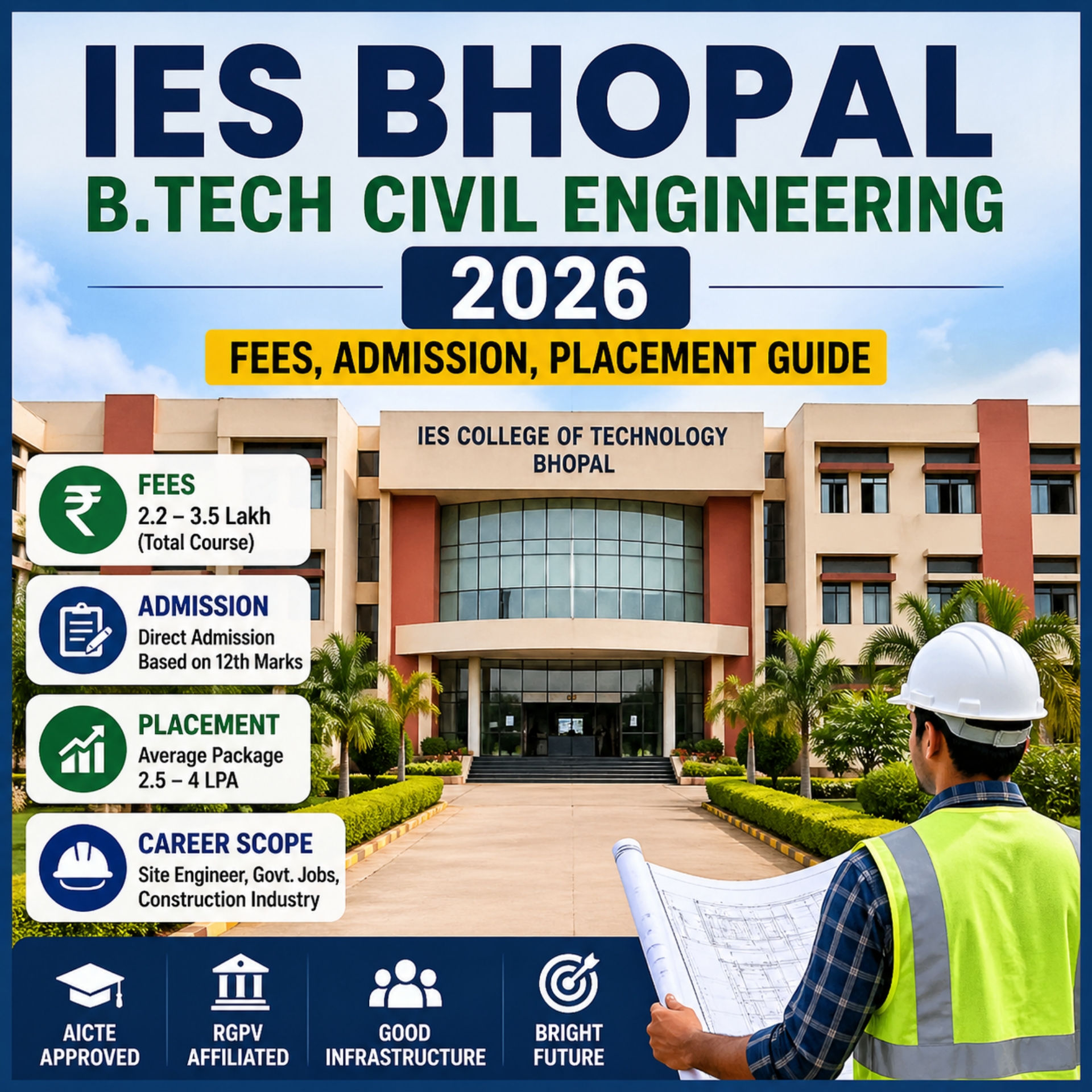 IES Bhopal B.Tech Civil Engineering 2026: Fees, Admission, Placement Guide