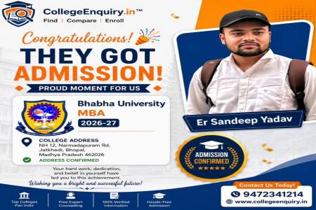 CollegeEnquiry.in Admission Success Story: Bhabha University MBA Admission 2026-27