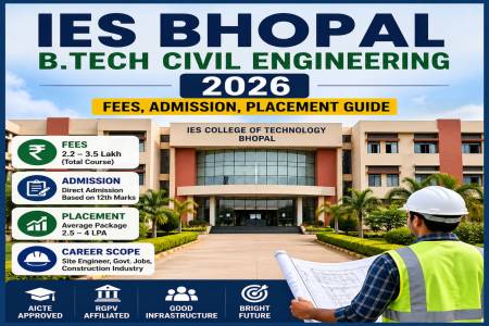 IES Bhopal B.Tech Civil Engineering 2026: Fees, Admission, Placement Guide
