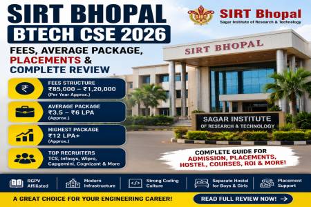 SIRT Bhopal BTech CSE 2026: Fees, Average Package, Placements & Complete Review