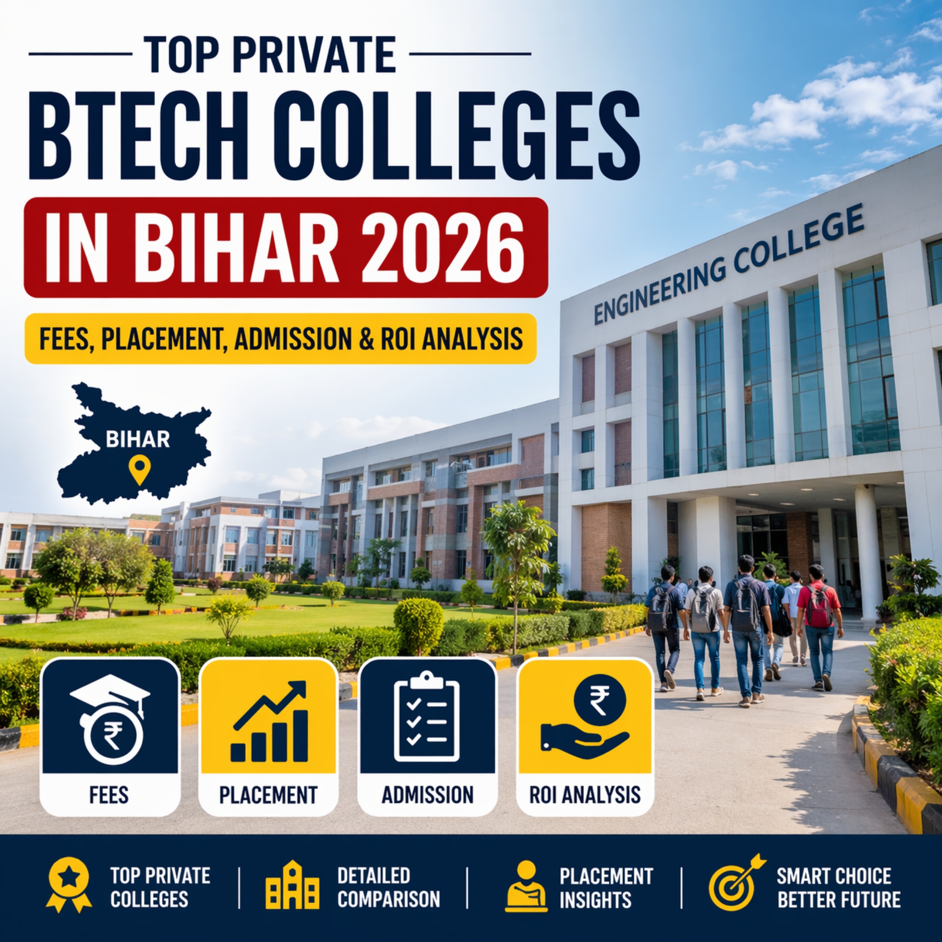 Top Private BTech Colleges in Bihar 2026: Fees, Placement, Admission & ROI Analysis